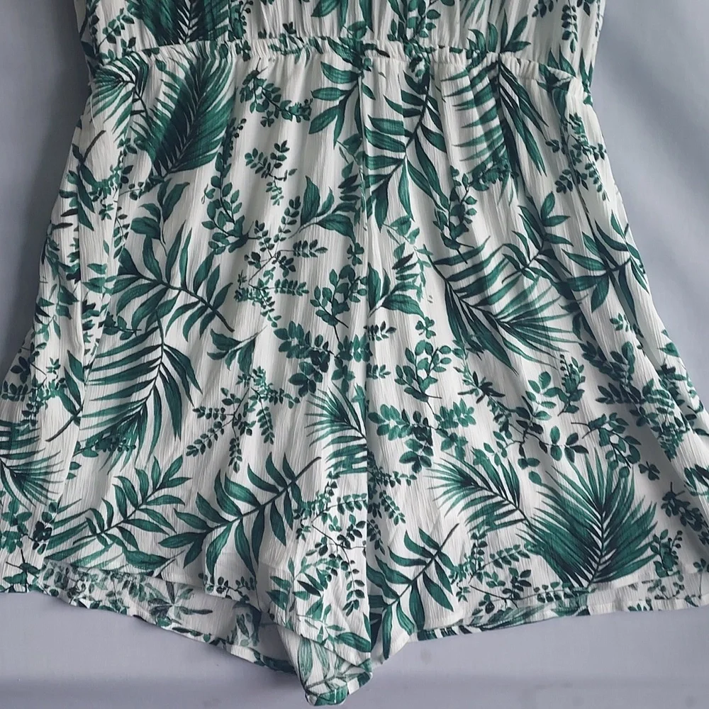 NWT Blue Rain green floral‎ romper size 2X